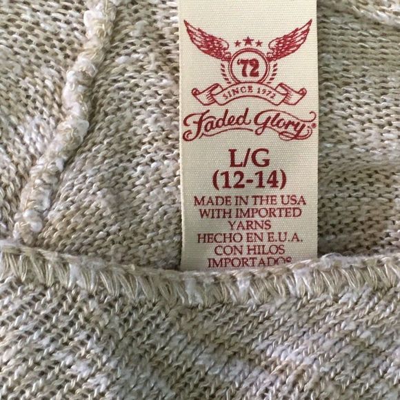 Faded Glory Women's Beige Top Knit Size 12-14 - Picture 3 of 4